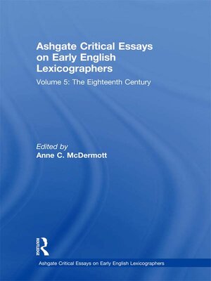 cover image of Ashgate Critical Essays on Early English Lexicographers